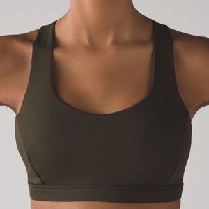 LULULEMON FREE TO BE SERENE BRA-DARK OLIVE
